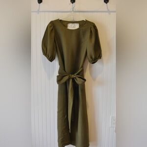 notPerfectLinen Civita Dress Loden Green Small